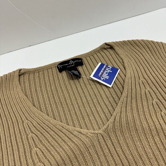 Woman's Mercer Madison Beige Tan Bohemian Design Sleeves Round Neck Sweater 2X - Picture 6 of 9